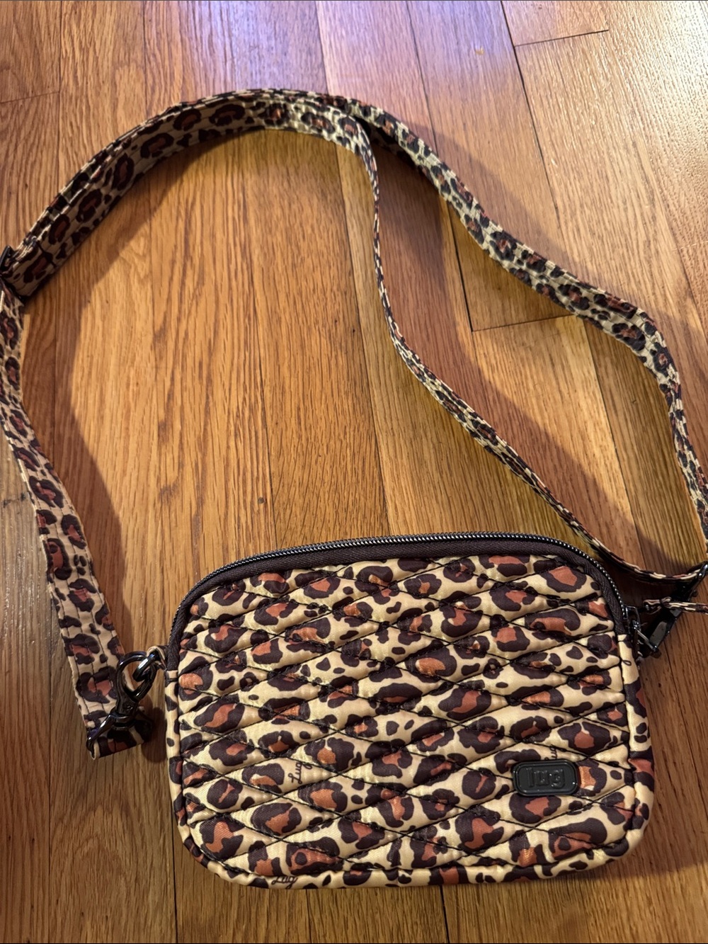 🐷 Lug Leopard Brown Coupe Quilted Crossbody Belt Bag